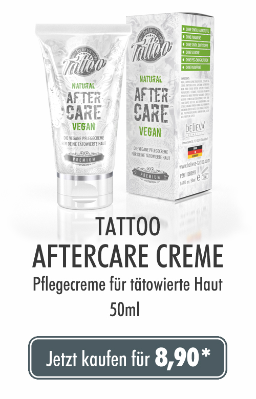Creme für eine gepflegte tätowierte Haut sowie täglichen Gebrauch